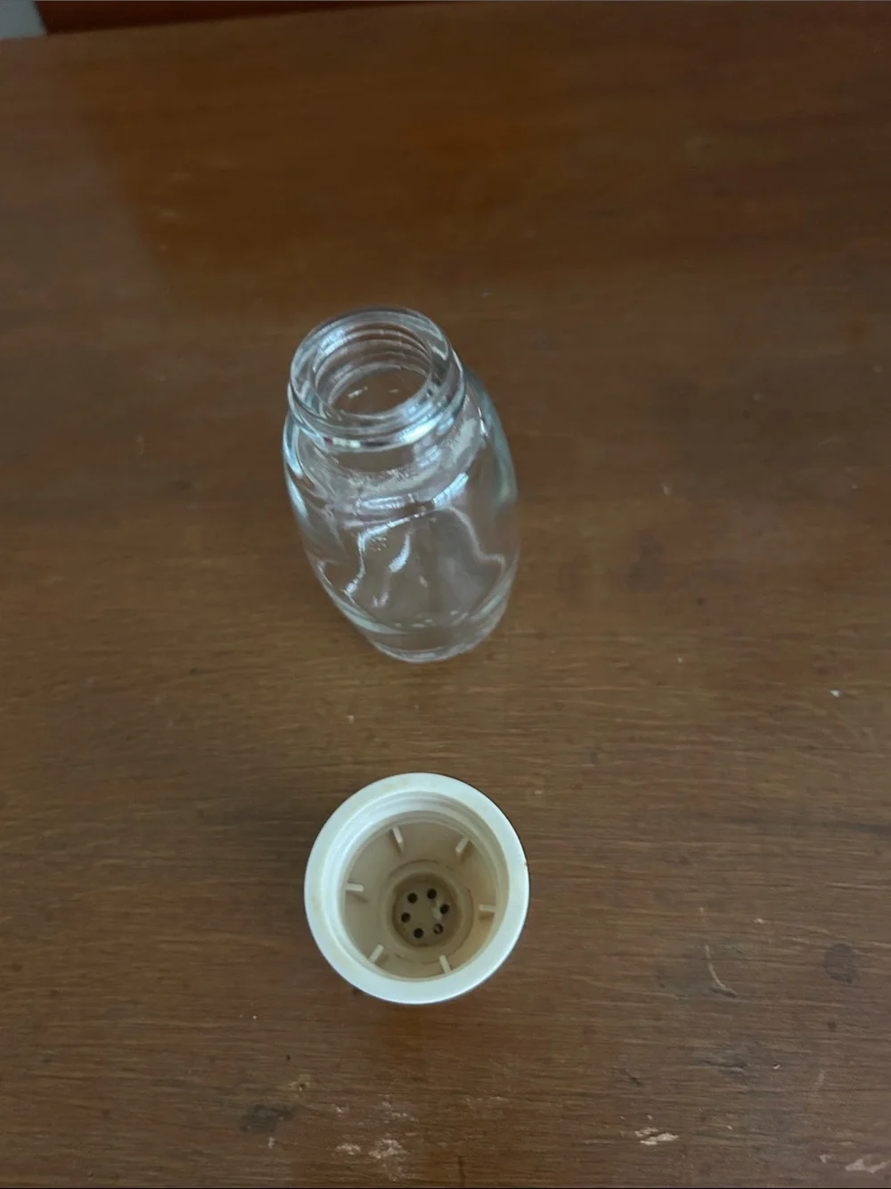 Vintage Glass Corelle Abundance Salt Shaker with Floral Ceramic Top